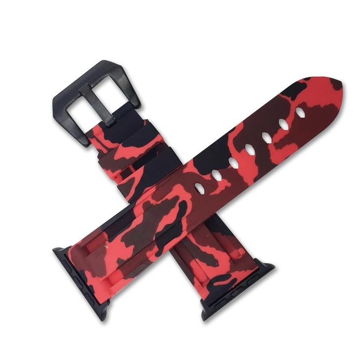 Red Black Camo Apple Watch Strap