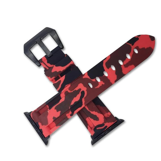 Red Black Camo Apple Watch Strap