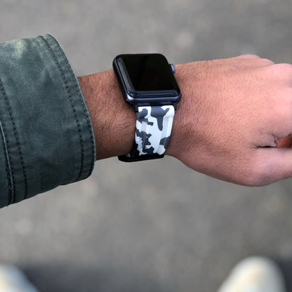White Black Camo Apple Watch Strap