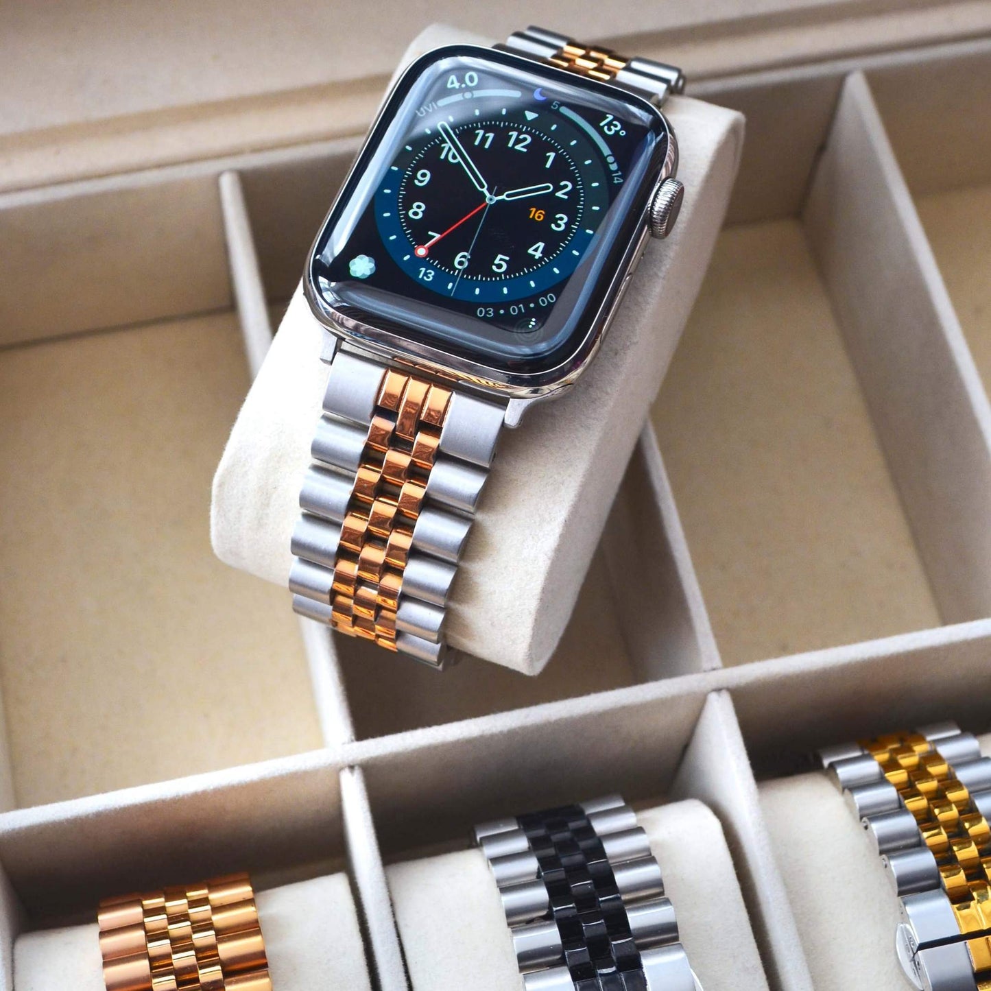 Jubilee Apple Watch Strap - Silver Gold
