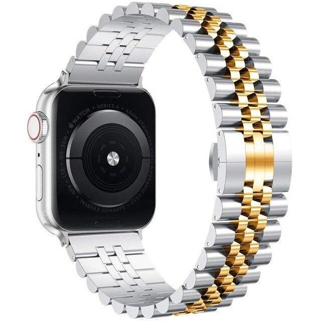 Jubilee Apple Watch Strap - Silver Gold