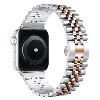 Jubilee Apple Watch Strap - Silver Rose Gold