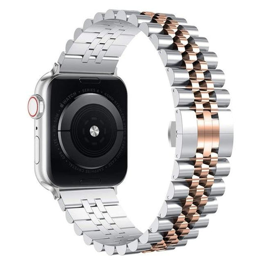 Jubilee Apple Watch Strap - Silver Rose Gold